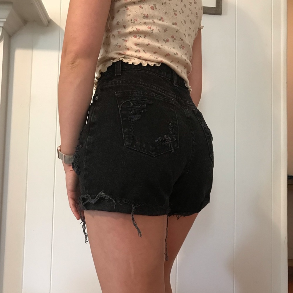 High waisted jean shorts